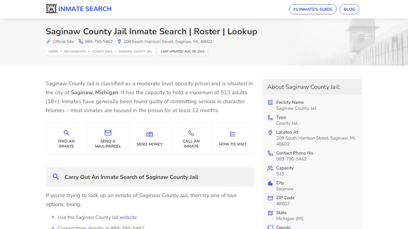 Saginaw County Jail Inmate Search | Roster | Lookup